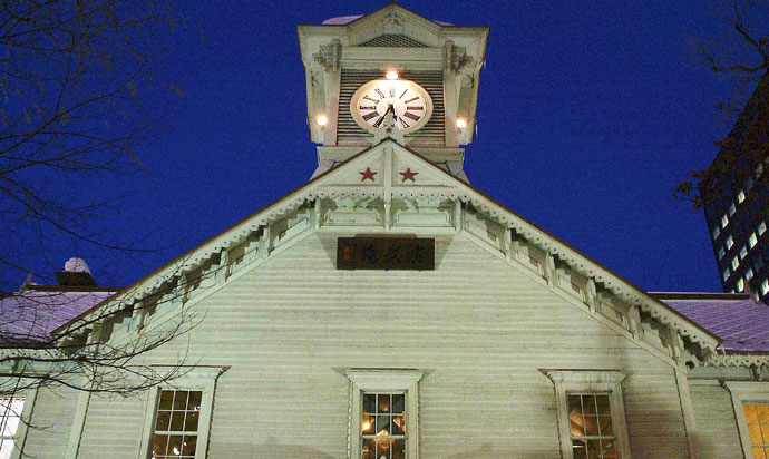 The Clock Tower(Tokeidai)is a symbol of Sapporo.